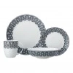 Discount Maxwell & Williams Harlequin Coupe 16 Piece Black Edged Dinner Set- 14piece