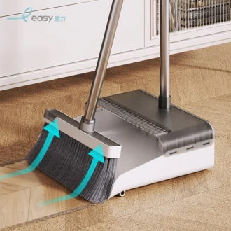 Easy Housewares Broom Set with matching broom & dustpan - White