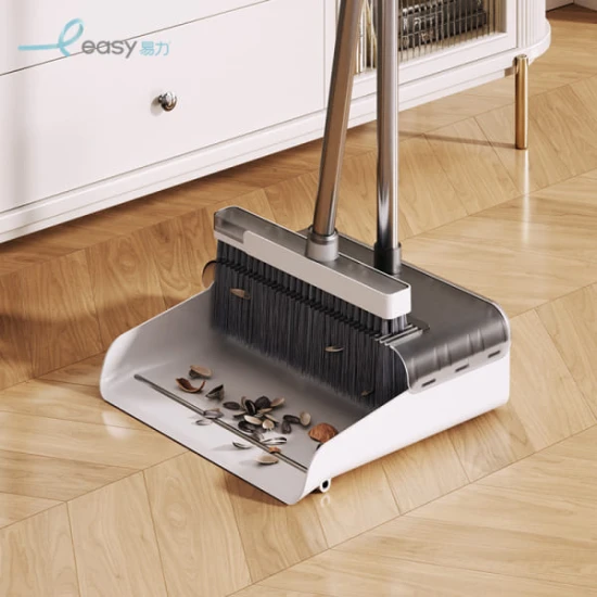 Easy Housewares Broom Set with matching broom & dustpan - White
