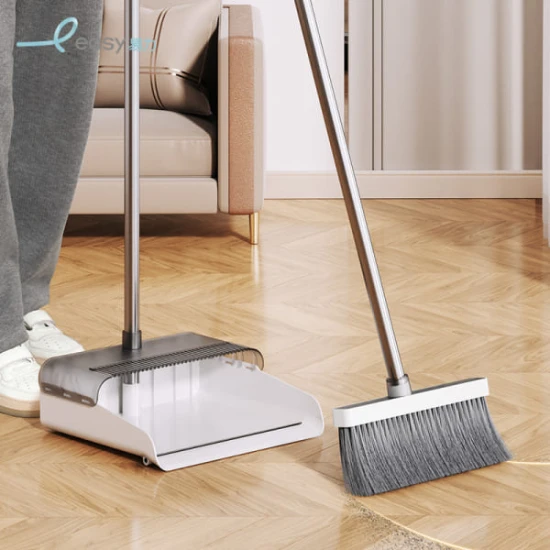 Easy Housewares Broom Set with matching broom & dustpan - White