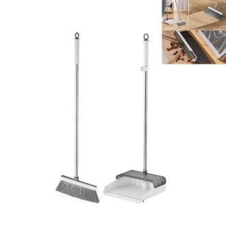 Easy Housewares Broom Set with matching broom & dustpan - White
