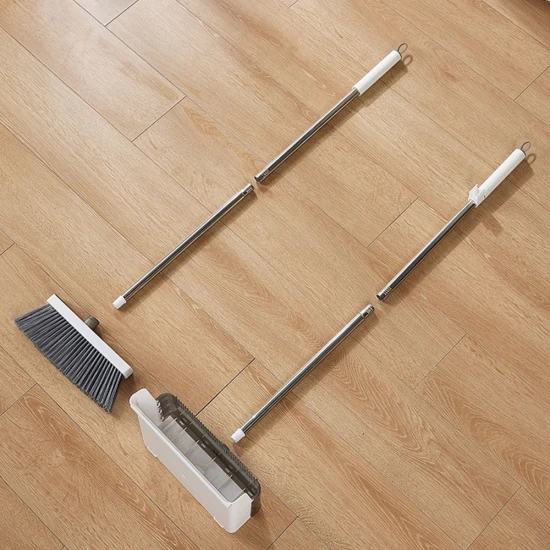Easy Housewares Broom Set with matching broom & dustpan - White