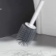 Easy Household Plastic Bathroom Cleaning Toilet Brush and Holder - White