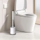 Easy Household Plastic Bathroom Cleaning Toilet Brush and Holder - White