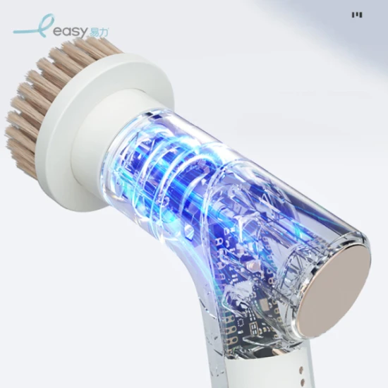 Easy Multi-function Electric & Rechargeable Cleaning Brush - 7 Interchangeable brush heads for versatile cleaning, Beige