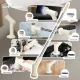 Easy Multi-function Electric & Rechargeable Cleaning Brush - 7 Interchangeable brush heads for versatile cleaning, Beige