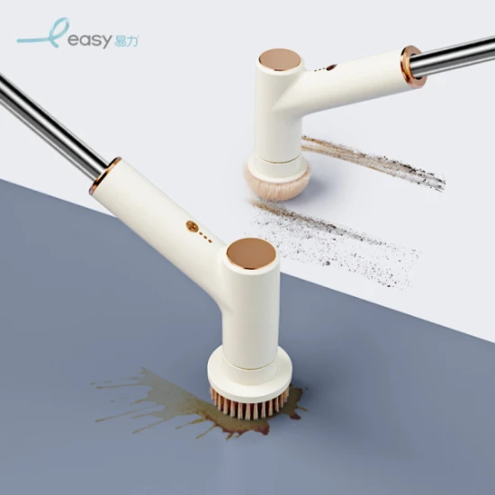 Easy Multi-function Electric & Rechargeable Cleaning Brush - 7 Interchangeable brush heads for versatile cleaning, Beige