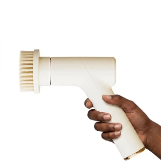 Easy Multi-function Electric & Rechargeable Cleaning Brush - 7 Interchangeable brush heads for versatile cleaning, Beige
