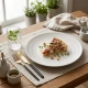 Neville Genware Incise Porcelain Solara Coupe Plate 23cm(23 x 2.3cm (Dia x H))