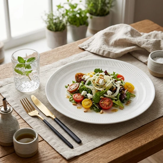 Neville Genware Incise Porcelain Solara Coupe Plate 20cm(20.25 x 2.2cm (Dia x H))