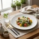 Neville Genware Incise Porcelain Solara Coupe Plate 20cm(20.25 x 2.2cm (Dia x H))