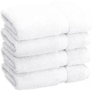 Solid Egyptian Cotton Hand Towel Set, 4-Pieces, White (  20" x 30")