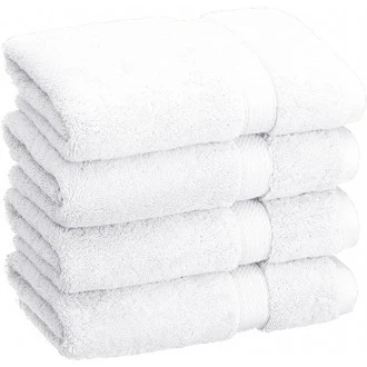 Solid Egyptian Cotton Hand Towel Set, 4-Pieces, White (  20" x 30")