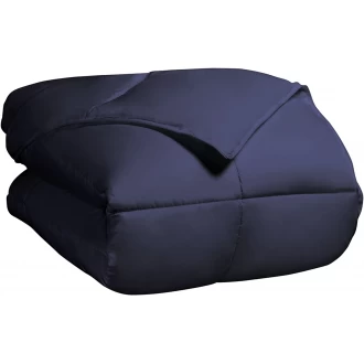 Superior All-Season Down Alternative Comforter with Baffle Box Construction, Twin, Navy Blue