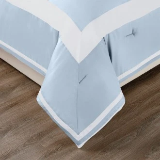 Superior Comforter Set with Pillow Shams, Luxury Bedding with Soft Microfiber Shell - Full/Queen, Light Blue