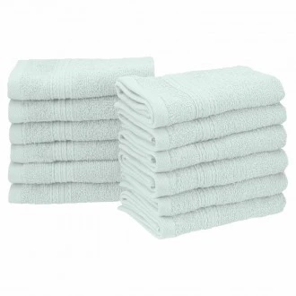Eco-Friendly 100 % Ringspun Cotton Face Towel Set - Aquamarine, 12 Pieces, 33cm x 33cm