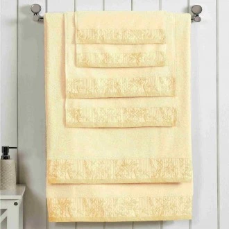 Wisteria 100% Cotton, Soft & Absorbent Towel Set, (2 Bath, 2 Hand, and 2 Face Towels), 6-Piece, Ivory