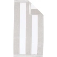 Superior Oversized 100% premium combed cotton Beach Towel, Light Grey Cabana Stripes (34" x 64")