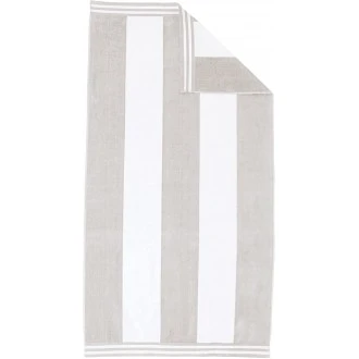 Superior Oversized 100% premium combed cotton Beach Towel, Light Grey Cabana Stripes (34" x 64")