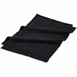 Superior 100% Cotton Highly-Absorbent Greek Key Border Solid 2-Piece Bath Mat Set, Black