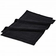 Superior 100% Cotton Highly-Absorbent Greek Key Border Solid 2-Piece Bath Mat Set, Black