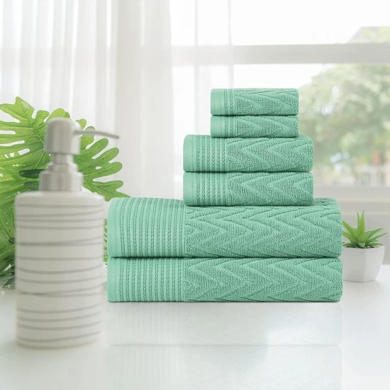 Shop quality Superior 100 Cotton Highly Absorbent 6-Piece Jacquard Chevron Towel Set, Cascade in Kenya from vituzote.com Shop in-store or online and get countrywide delivery!