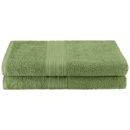 Superior Eco-Friendly Ring-Spun 100% Cotton 2-Piece Bath Towel Set,Terrace Green (Generous 34" x 68")