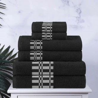 Larissa 100% Cotton, Soft, Extremely Absorbent, 6 Piece Towel Set, Black