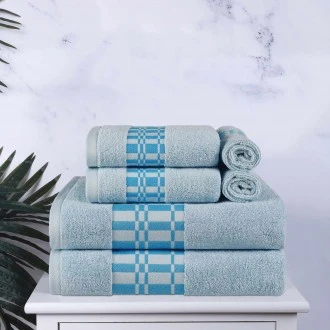 Larissa 100% Cotton, Soft, Extremely Absorbent, 6 Piece Towel Set, Light Blue