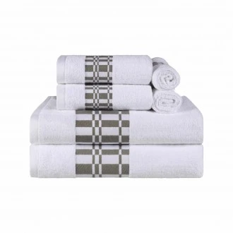 Larissa 100% Cotton, Soft, Extremely Absorbent, 6 Piece Towel Set, White