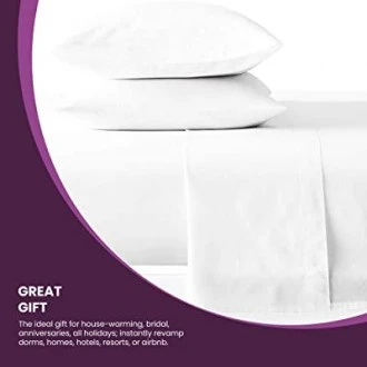Superior Egyptian Cotton 300-Thread-Count Sheet Set, Deep Pocket, Queen, White
