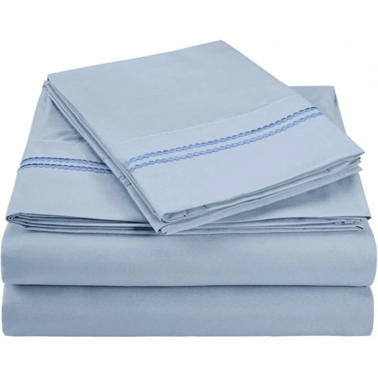 Luxor Microfiber Wrinkle Resistant and Breathable, Solid 2-Line Embroidery, Deep Pocket, California King Bed Sheet Set - Light Blue - Gift Boxed, 855031135920 Shop quality Luxor Microfiber Wrinkle Resistant and Breathable, Solid 2-Line Embroidery, Deep Pocket, California King Bed Sheet Set - Light Blue - Gift Boxed in Kenya from vituzote.com Shop in-store or online and get countrywide delivery!