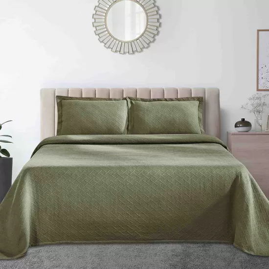 Superior 100 Cotton Basketweave 3-Piece Bedspread with Pillow Shams- Queen, Sage, 190052063792 Shop quality Superior 100 Cotton Basketweave 3-Piece Bedspread with Pillow Shams- Queen, Sage in Kenya from vituzote.com Shop in-store or online and get countrywide delivery!