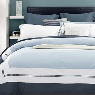 Superior Meridian 300-Thread Count Cotton Embroidered Duvet Cover and Sham Set - Full/Queen