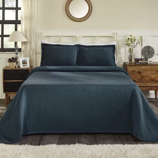 Superior 100 Cotton Basketweave 3-Piece Bedspread with Pillow Shams, Queen, Deep Sea, 190052063730 Shop quality Superior 100 Cotton Basketweave 3-Piece Bedspread with Pillow Shams, Queen, Deep Sea in Kenya from vituzote.com Shop in-store or online and get countrywide delivery!