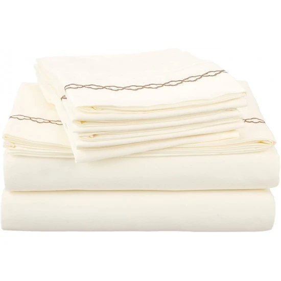 Luxor Super Soft Light Weight, Cloud-Embroidered Microfiber Sheet Set, Wrinkle Resistant, Deep Pocket for Twin /Single Bed, Ivory with Taupe Embroidery in Gift Box, 855031140986 Shop quality Luxor Super Soft Light Weight, Cloud-Embroidered Microfiber Sheet Set, Wrinkle Resistant, Deep Pocket for Twin /Single Bed, Ivory with Taupe Embroidery in Gift Box in Kenya from vituzote.com Shop in-store or online and get countrywide deliver