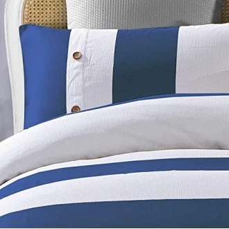 Superior Addison Cotton 3-Piece Nautical Stripe Duvet Cover Set, Full/Queen