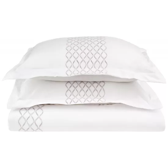 Superior Hannah Wrinkle-Resistant Embroidered Duvet Cover and Pillow Sham Set, Queen Size, White/Grey, 855031070559 Shop quality Superior Hannah Wrinkle-Resistant Embroidered Duvet Cover and Pillow Sham Set, Queen Size, White/Grey in Kenya from vituzote.com Shop in-store or online and get countrywide delivery!