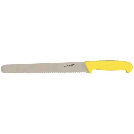 Neville Genware 12'' Slicing Knife Yellow,  (Serrated)