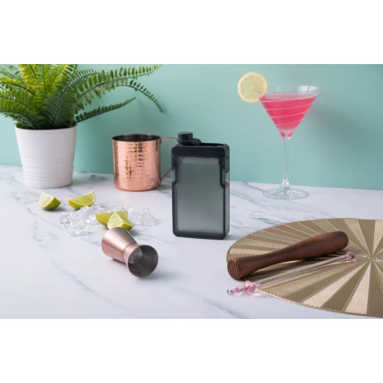 Chef'n Leak-Proof Discreet Flask, 190ml Black Durable Shatterproof Tritan™