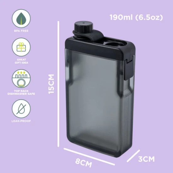 Chef'n Leak-Proof Discreet Flask, 190ml Black Durable Shatterproof Tritan™