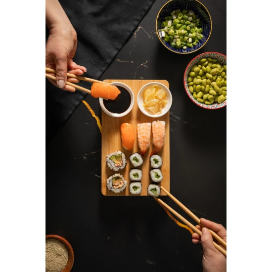 World of Flavours 5pc Sushi Serving Set for Two, Including Plate, Bowls and Chopsticks