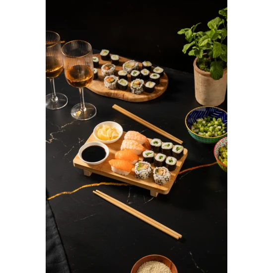 World of Flavours 5pc Sushi Serving Set for Two, Including Plate, Bowls and Chopsticks