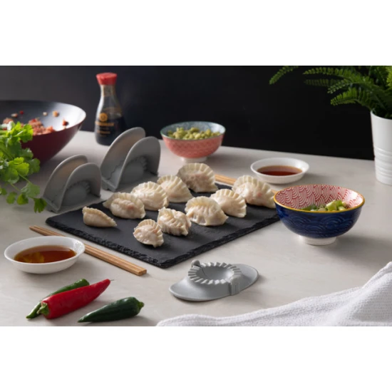 World of Flavour 3pc Dumpling Maker Set, Grey Plastic