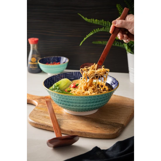 KitchenCraft World of Flavours 2pc Ramen Spoon Set, Bamboo, 23cm
