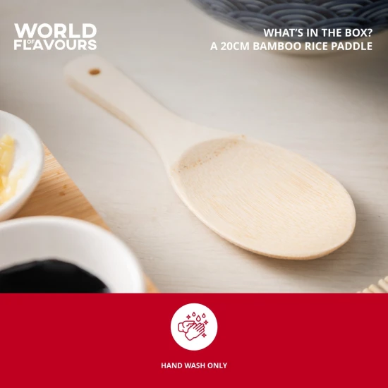 World of Flavours Rice Paddle, 20cm, Bamboo