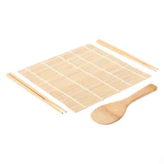 KitchenCraft World of Flavours 4pc Sushi Making Set, Bamboo