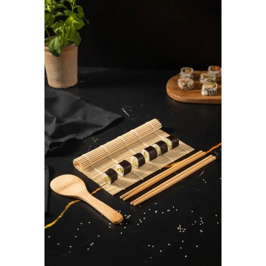 KitchenCraft World of Flavours 4pc Sushi Making Set, Bamboo