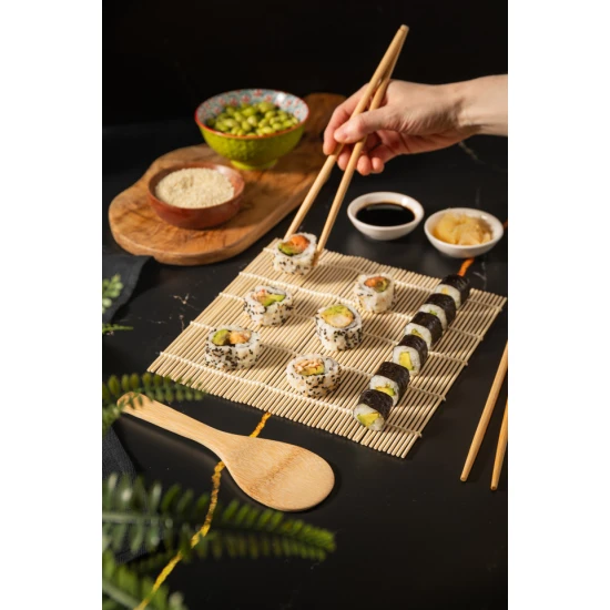 KitchenCraft World of Flavours 4pc Sushi Making Set, Bamboo