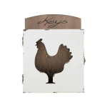 Creative Tops Farmers Market Shabby Chic Hen Wood and Chicken Wire Key Holder, Multi-Colour